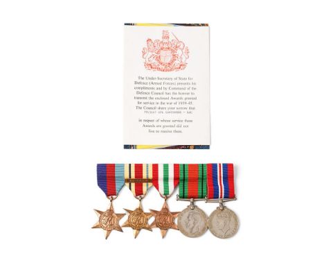 World Way Two 8th Army medals to include the Africa Star, Italy Star, 1939-1945 Star, the Defence Medal and War Medal, awarde
