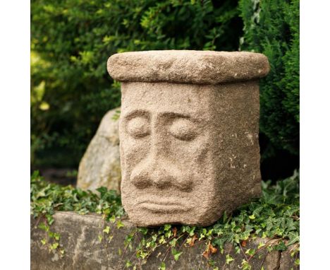 Local Interest: Ashbourne, Derbyshire.An antique carved double sided bust, made from Derbyshire Gritstone, believed to be the