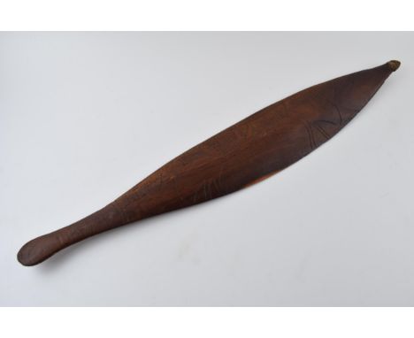 Vintage wooden aboriginal spear thrower / woomera, 66cm long.  