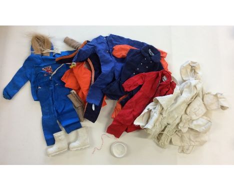 ACTION MAN: A selection of various boiler suits, overalls etc. Est. £10 - £15.