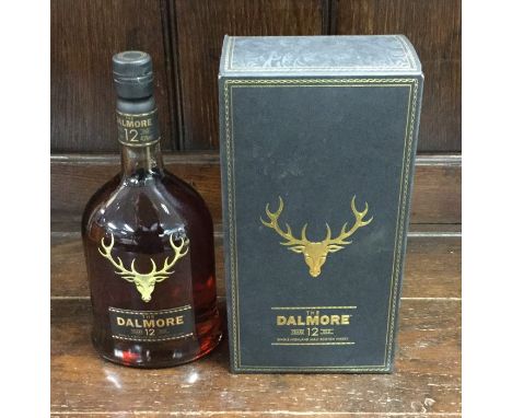 1 x 1 litre bottle of The Dalmore 12 Years Old Single Highland Malt Scotch Whisky in box. (1)