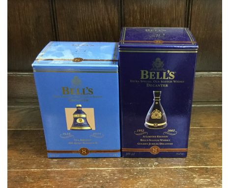 Two x boxed Bell's Extra Special Old Scotch Whiskys Aged 8 years in commemorative Wade decanters. (2)