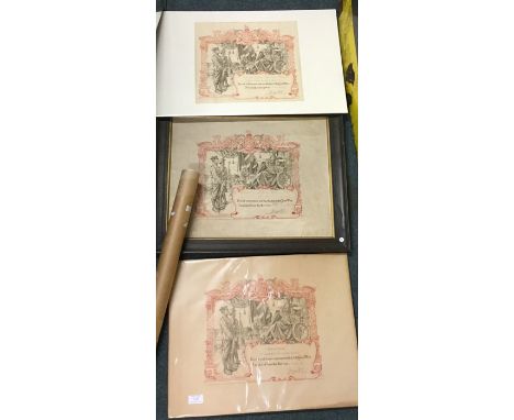 Five WW1 honourable discharge certificates. Capt A N Ingram, 4th Bn The East Lancashire regt. Capt R W Ouley, Oldham MC, The 
