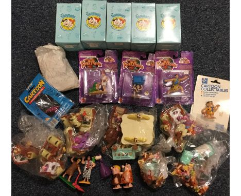 A box containing numerous 'The Flintstones' items to include five boxed 'Hanna-Barbera 'Collectables' figurines together with