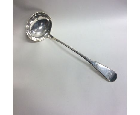 A Scottish silver fiddle pattern soup ladle. Edinburgh. By JW&amp;H. Approx. 150 grams. Est. £100 - £150.