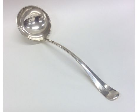 A heavy silver rat tail soup ladle. London. By GJ&amp;DF. Approx. 276 grams. Est. £120 - £150.