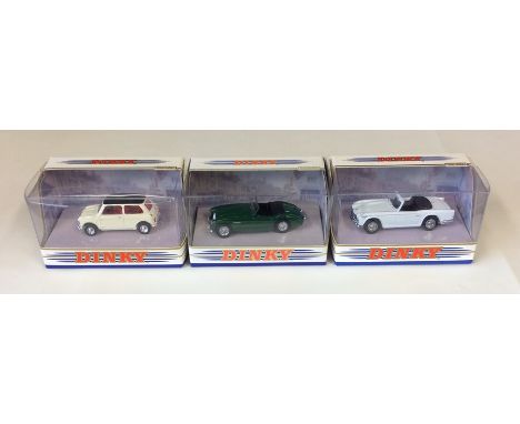 DINKY: Three boxed Matchbox Dinky vehicles comprising of DY-20 1965 Triumph TR4A-IRS, DY-21 1964 Mini Cooper 'S' and DY-30 19