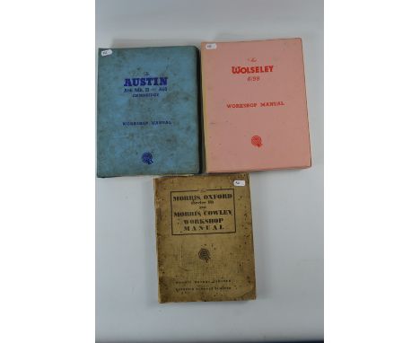 Vintage car workshop manuals to inc Morris Oxford and Cowley, Austin A55 MKII and A60 Cambridge and the Wolseley 6/99