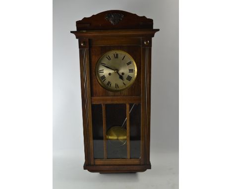 Edwardian oak wall clock