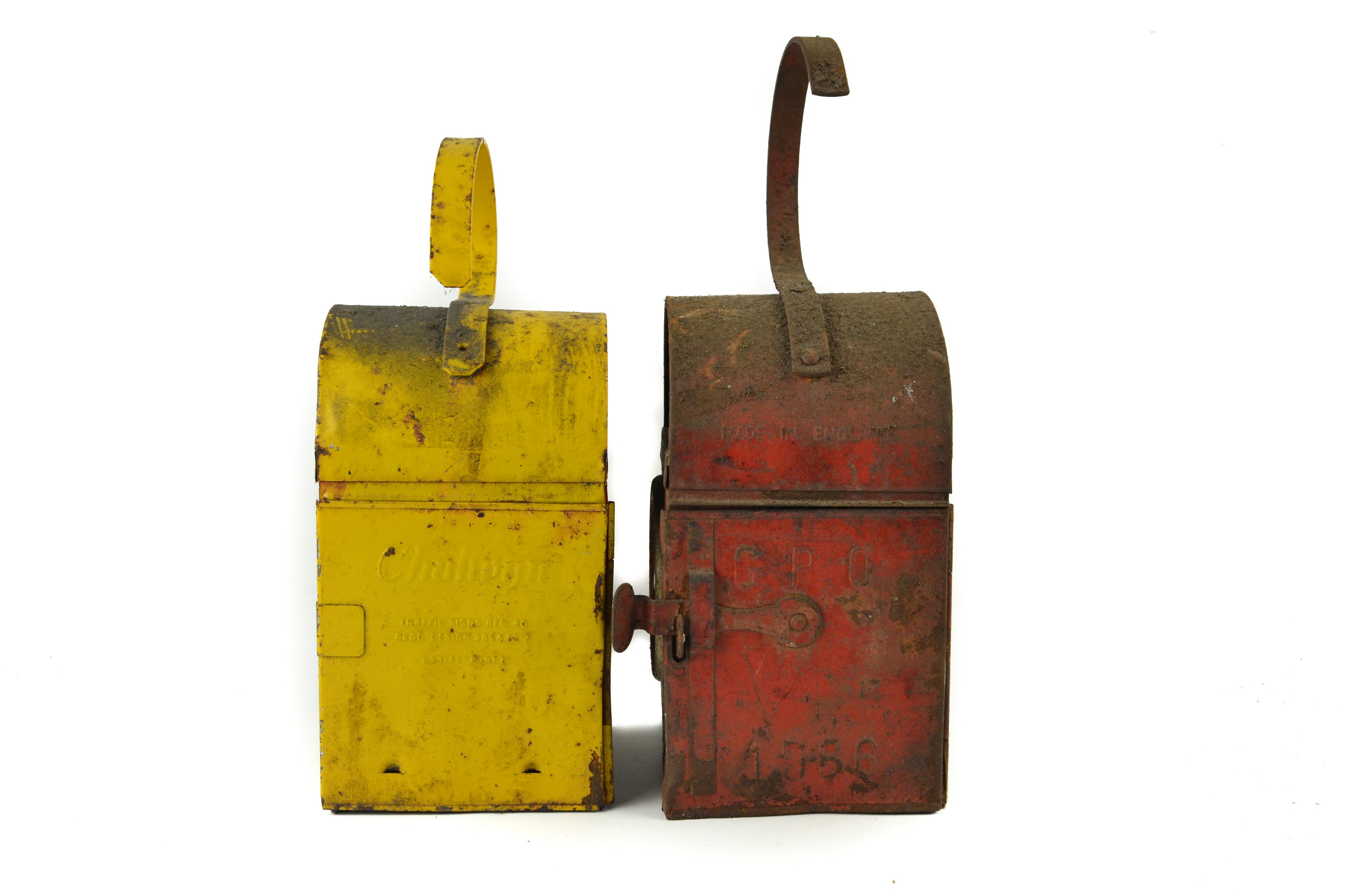 Traffic signs Chalwyn Parker SSEB lantern and a GPO lantern dated 1966 {2}