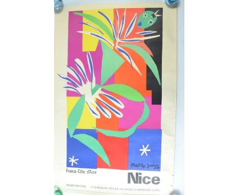 French advertising poster 'Nice, France - Cote d' Acur' 100 x 62cm
