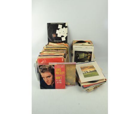 Collection of vintage record singles to include Elvis Presley, Johnie Mathis, Englebert Humperdinck, Adam and the ants etc