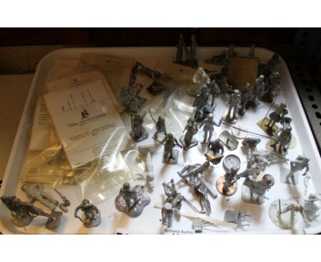 Tray of predominantly Ensign miniatures unpainted cast model soldiers