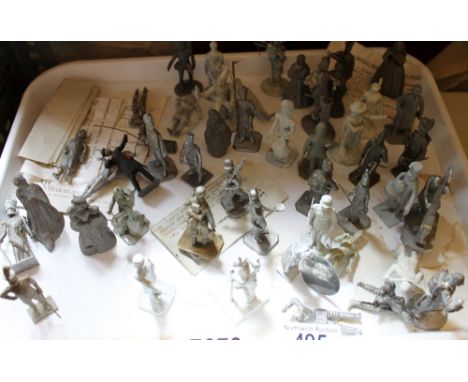 Tray of predominantly Ensign miniatures unpainted cast model soldiers