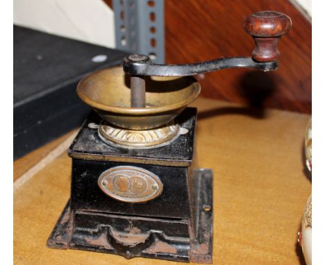 Metal coffee grinder, Paris Exhibition 1878, T & C Clark & Co