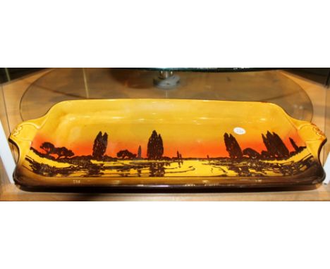 Royal Doulton Art Deco ceramic tray, L ~ 40cm