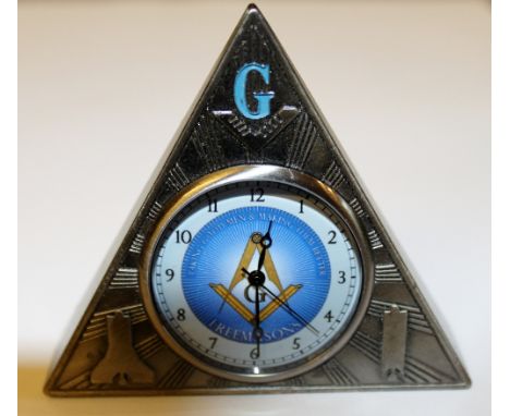 Masonic detailed quartz movement desk clock