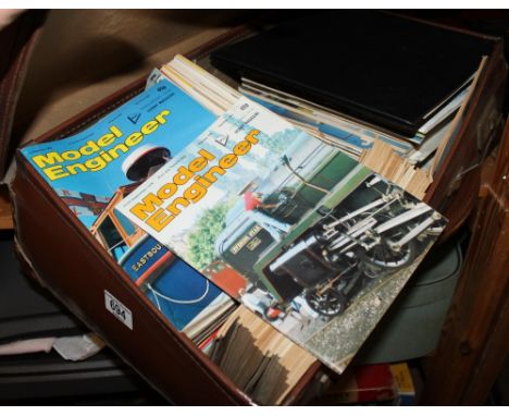 Suitcase of  model engineering magazines c1970s