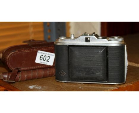 Leather cased Agfa Solette camera with bellows