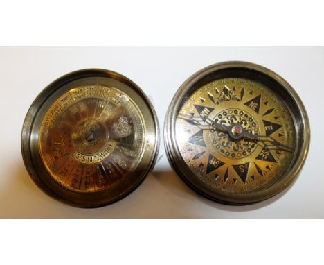 Brass pocket compass, Coronation of Queen Elizabeth II commemorative edition 1952