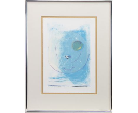 * CHLOE CHEESE (BRITISH b 1952), PLUM AND QUAILS EGG ON A PLATE, EVENING lithograph, titled and numbered 64/85 41.5cm x 29cm 