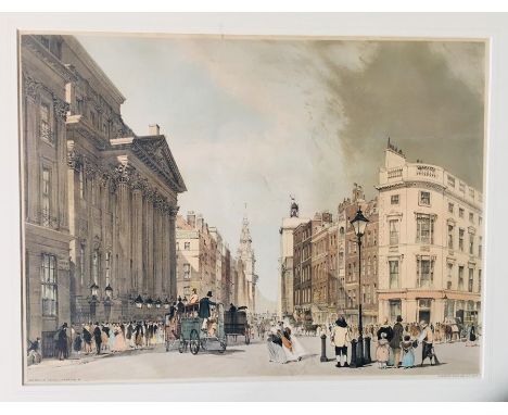 Thomas Shotter Boys, 19th-century hand-coloured lithograph of Mansion House, Cheapside, London, 32.5cm by 43.5cm, framed &amp