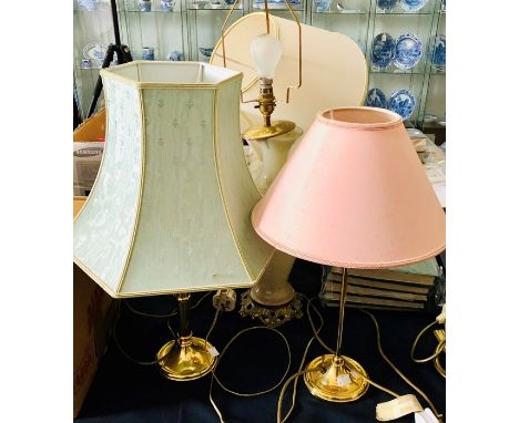 &nbsp;20th Century brass lamp; others similar (5)