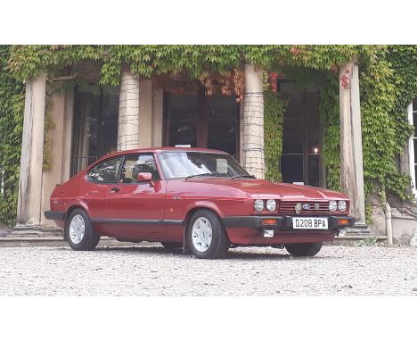 A 1987 Ford Capri 2.8 Injection. Registration number: D 208 BPA. A two owner vehicle, the second owner having owned the car s