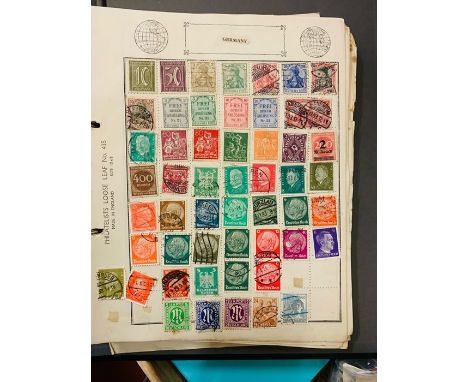Stamps. Collection of mid-20th century used stamps on loose album sheets and in two binders, together with approx. 100 First 