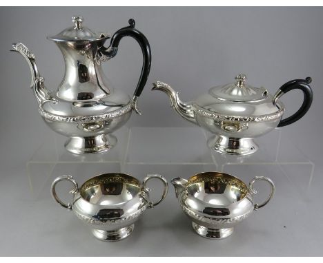 A plated tea / coffee service to include: coffeepot, teapot, sugar and creamer.&nbsp;