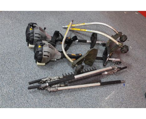 2 x petrol driven Titan garden tools with accessories (items not on site viewing by appointment, collection only) 