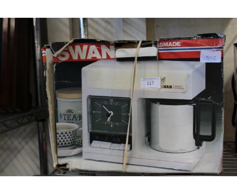 A boxed vintage Swan Teasmade 