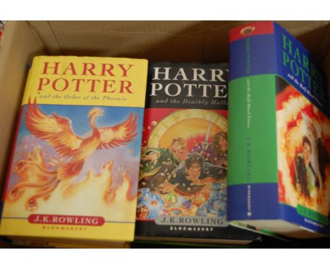 Three first edition Harry Potter books to include The Order of the Phoenix, The Half Blood Prince, and The Deathy Hallows, to