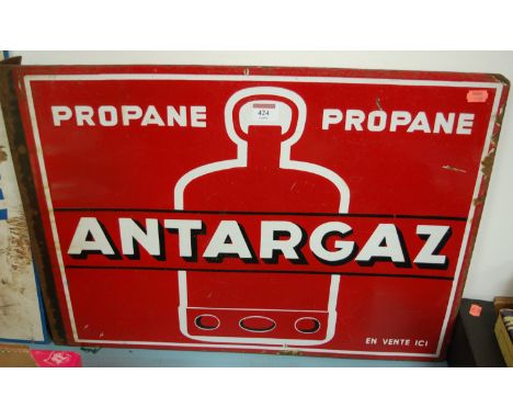An Antargaz double sided enamel sign