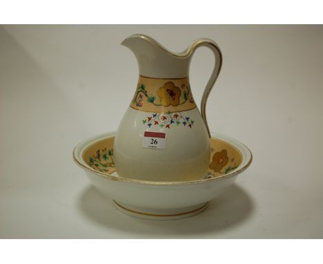 A Victorian Royal Worcester two piece jug and bowl set 
