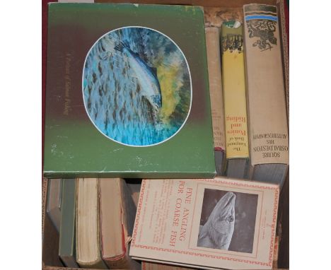 A portrait of Salmon Fishing by Jean Nickson, 1976 (limited edition in slipcase); and a box of miscellaneous hunting and fish