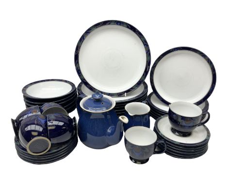 Denby Baroque pattern part tea and dinner service, comprising nine dinner plates, six side plates, six bowls five dessert pla