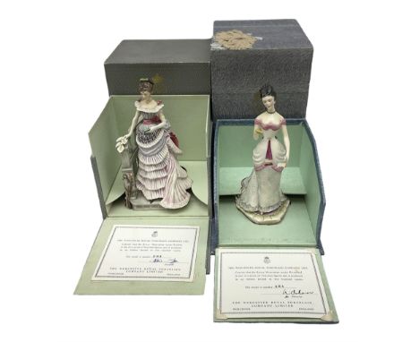 Two Royal Worcester limited edition figures, from the Victorian figures series, comprising Rosalind edition 481 of 500 and Lo