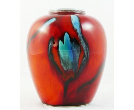 A Poole Pottery baluster vase, Living Glaze, 16cm tall 