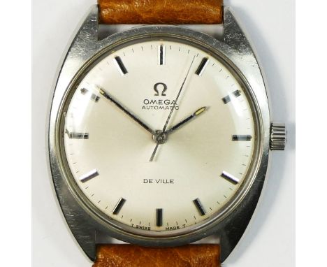 Omega De Ville automatic stainless steel gentleman's wristwatch, ref. 165.029, c. 1968, serial no. 26308880, circular silvere