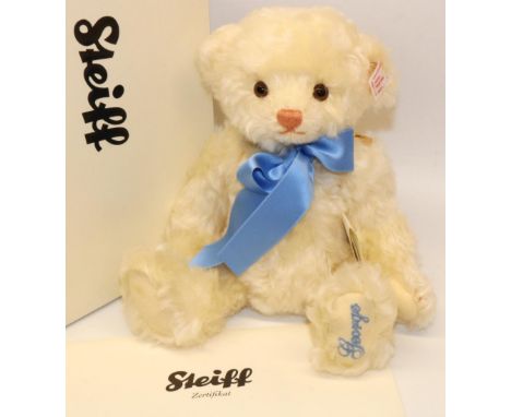 Steiff/Danbury Mint teddy bear: 2013/2014 ltd. ed. George The Royal Baby Bear, blue ribbon, with box and certificate, H26cm 