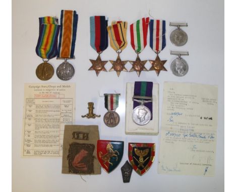 Set of WWII Medals to 557170 Trooper E. Smith, 1939-45 Star, Italy Star, France and Germany Star, Africa Star, Defence Medal,