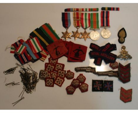 Set of WWII medals (Recipient unknown) The Africa Star with 8th Army clasp (23/10/42-23/5/43). The Italy Star. The 1939-49 St