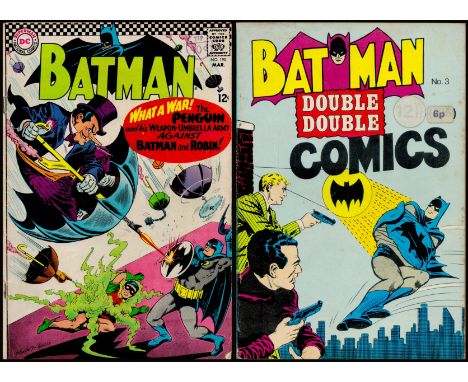 Bat Man collection includes two vintage 1966 and 1967 comics titled DC Comic Bat Man what a war the Penguin and his Weapon Um