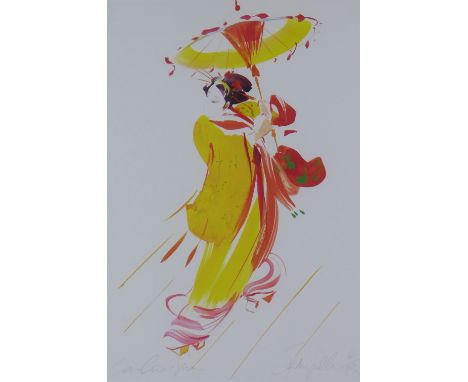 Jake Sutton (BRITISH b. 1947) Mikado Opera costume design, limited edition print, 4/195, signed in pencil , framed under glas