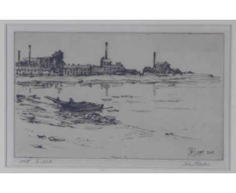 James Keppie (SCOTTISH 1862-1945) etched print, signed in pencil and inscribed No5 to AGH, framed under glass, 18 x 11cm 