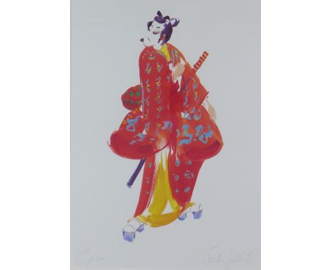 Jake Sutton (BRITISH b. 1947) Mikado Opera costume design, limited edition print, 4/195, signed in pencil and , inscribed ver