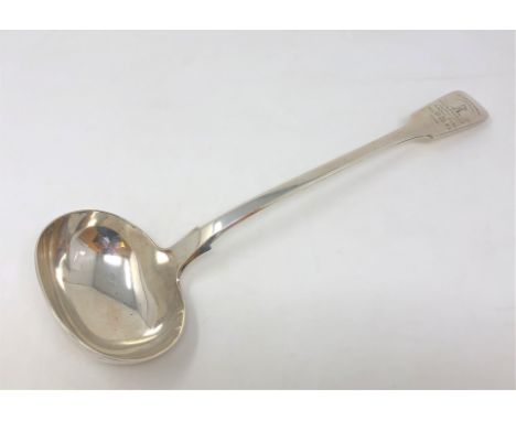 A Victorian presentation silver ladle 'A Testimonial of Esteem from the Tradespeople and Poor of Ashbury, Berks, to the Rever