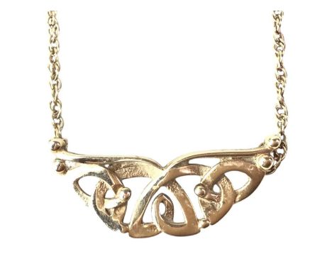 CELTIC STYLE NECKLACE, NINE CARAT GOLD with Celtic knot style design, marked for nine carat goldQty: 6.04g