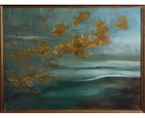 * LOUISE GIBSON ANNAND MBE (SCOTTISH 1915 - 2012), FOAM FROM THE SEA oil on board, signed, titled label verso framed and unde